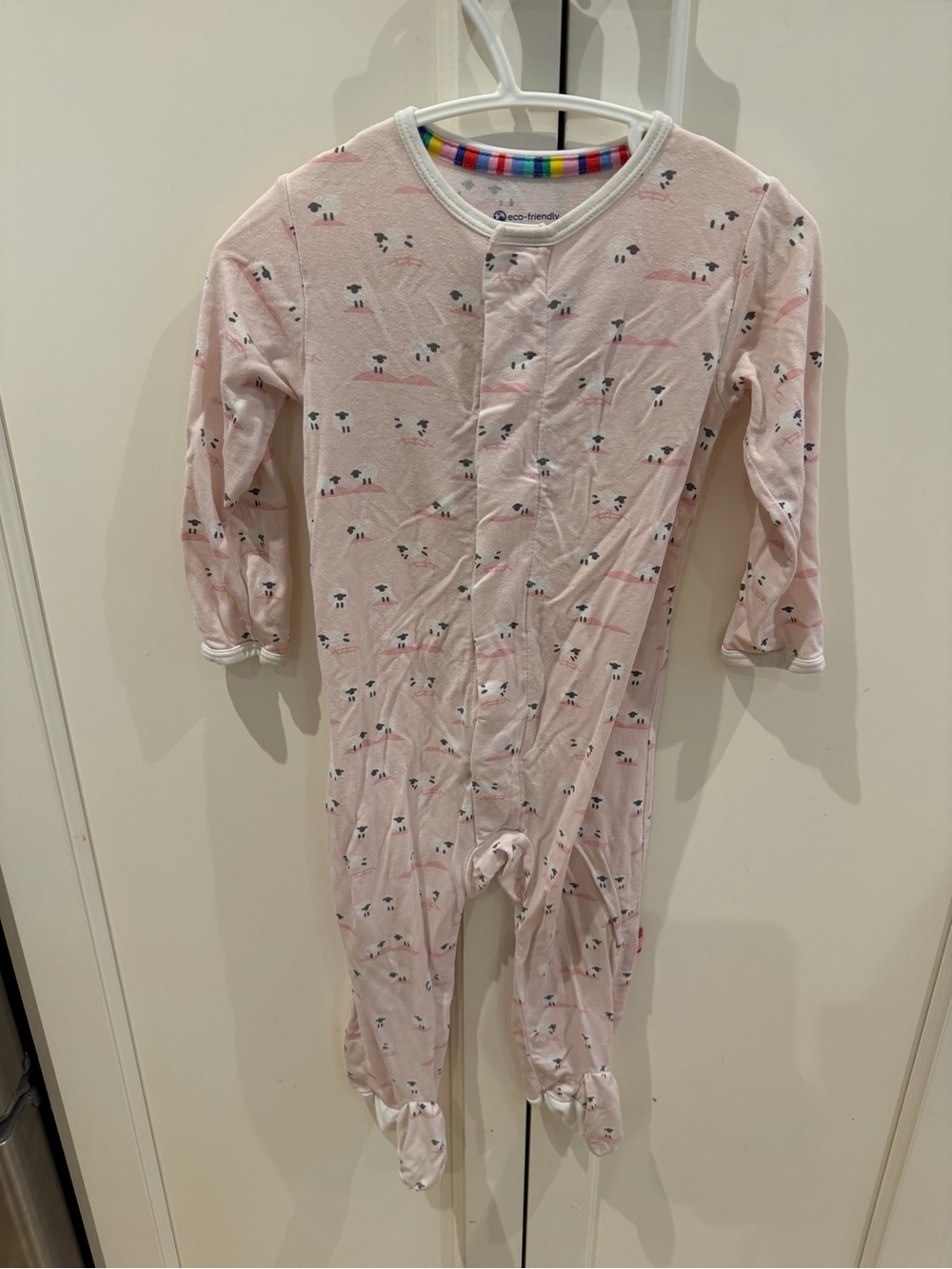Magnetic me 6-9m Pink Baby One-Piece Footed Pajamas - Soft Sleepwear